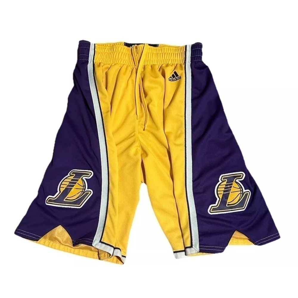 Los Angeles Lakers NBA Adidas Swingman Shorts Purple Gold Men's Size Small
